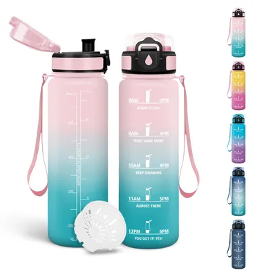 Produktbild von Trinkflasche Kinder 500ml BPA-frei Auslaufsicher Rosa-Türkis Motswedi