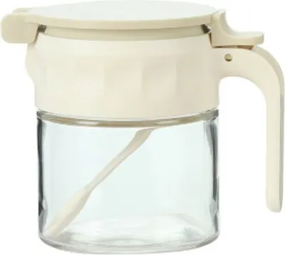 Obrázok produktu pre Sklenená nádoba na korenie s lyžičkou a vzduchotesným viečkom - 350 ml krému