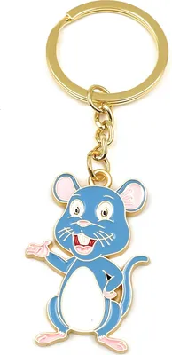 Produktbild von Onwomania Schlüsselanhänger - "Ratte Maus Haustier" - Metall Glücksbringer ideal als Geschenk z.B. für den besten Freund, die beste Freundin, Mama