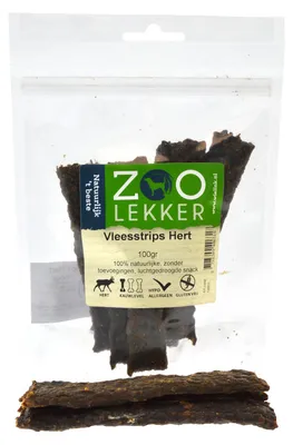 Productafbeelding van Zoolekker Vleesstrips 100 gram Hert