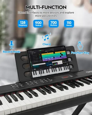 Image de Piano numérique - Piano électrique - Clavier - Piano - 88 touches de taille standard - Touches semi-lestés et sensibles à la vélocité