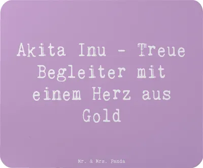 Produktbild von Mr. & Mrs. Panda Mousepad Spruch Akita Inu Herz - Lavendeltraum - Geschenk, Hundeliebhaber, Hingabe Hund, mauspad laptop, loyaler, Freund, treuer Begleiter, computer