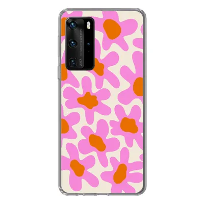 Produktbild von MuchoWow® Handyhülle Schutzhülle Hülle für Huawei P40 Pro Blume - Rosa - Muster Silikon Softcase Handy Hülle - Schutz - Geburtstag Teenager