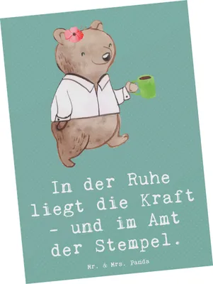 Produktbild von Mr. & Mrs. Panda Grußkarte Beamtin Kraft - Meeresbrise - Geschenk, Ansichtskarten, Präzision, kunstkarte, Postkarten, Ansichtskarte, Beruf, Geduld, Geburtstag, Berufe
