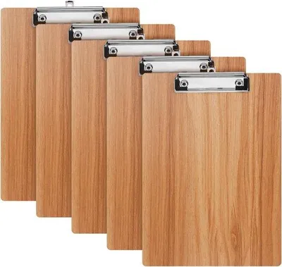 Productafbeelding van Famanu houten prikbord, formaat A4, met metalen klem - 5 stuks