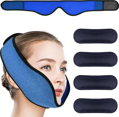 Produktbild von Gesichtskompress zur Schmerztherapie - Warm- und Kaltanwendung mit 4 wiederverwendbaren Gelpacks