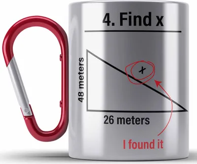 Produktbild von Trendation - Find X Lustige Edelstahl Tasse Karabiner Mathe Spruch Mathematiker Geschenkidee Mathestudent Lustig (Rot)