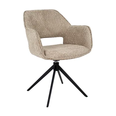 Produktbild von Kick Collection Drehstuhl Owen - Beige - Bouclé Stoff - Erhältlich in vielen Farben