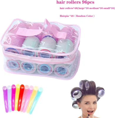 Produktbild von Lockenwickler - Haftwickler Selbsthaftend in 3 Größen Haar Roller Set mit Haar Klammer und Kamm - für Damen, Männer und Kinder