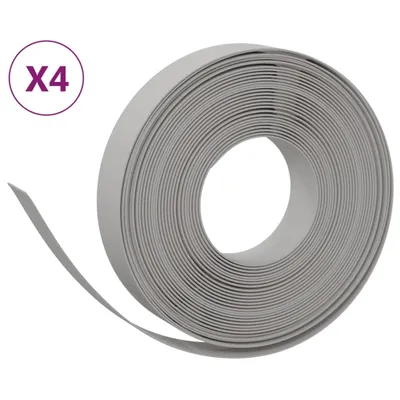 Produktbild von Rasenkanten 4 Stk. Grau 10 m 10 cm Polyethylen