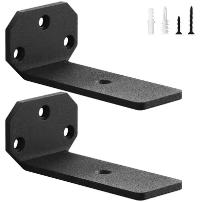 Immagine prodotto di Supporto a parete invisibile, resistente, in metallo nero, 10 cm, confezione da 2 pezzi