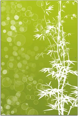 Produktbild von Wallario Outdoor-Poster für Garten oder Balkon, Motiv Bambusmuster grün-weiß, in ca. 61 x 91,50 cm