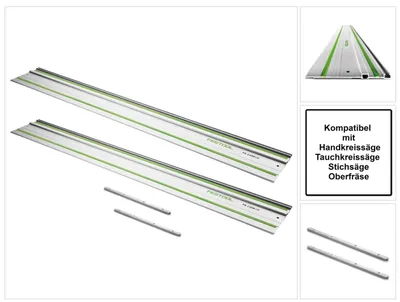 Produktbild von Festool FS 1080/2 Set 2x Führungsschiene 1080 mm ( 2x 491504 ) + 2x Verbindungsstück FSV ( 2x 482107 )