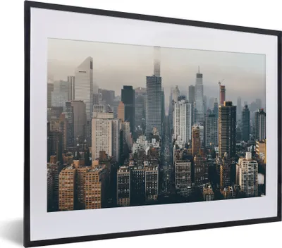 Produktbild von MuchoWow® MuchoWow® Gerahmtes Poster New York - Skyline - Amerika 40x30 cm - Poster mit zchwarzem Bilderrahmen - Bilderrahmen - Poster im Rahmen