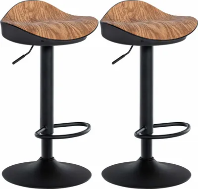 Produktbild von CLP 2er Set Barhocker Alisson mit Fußstütze, höhenverstellbar und 360° drehbar natur