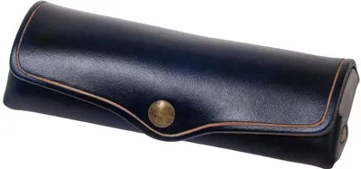 Zdjęcie produktu dla Etui na okulary MIKA, małe, skóra siodłowa, zatrzask, niebieskie