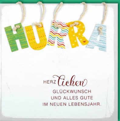 Produktbild von Geburtstag - CraftArt – Karte mit Umschlag - "Hurra..."