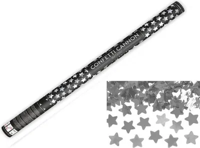 Obrázek produktu pro Konfety 80cm -STŘÍBRNÉ METALICKÉ HVĚZDIČKY - Silvestr