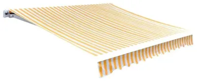Obrázok produktu pre Slnečná clona – náhradná tkanina, 3 x 2,5 m – polyester Oxford odolný voči UV žiareniu – vodeodolná – vhodná na terasu a do záhrady – iba tkanina, bez konštrukcie – žltá