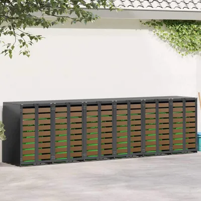 Produktbild von "Schlussverkauf" Wagenmüllbehälter/Mülltonnenbox - für 6 Behälter 408x77,5x115,5 cm Stahl  C16998