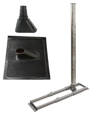 Produktbild von SkyRevolt SAT Dachsparrenhalter 1m Mast 60mm Stahl ALU-Ziegel Manschette schwarz
