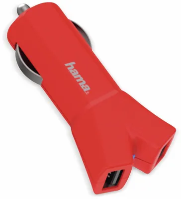 Produktbild von HAMA Dual USB-Ladeadapter 2-fach, 3,4 A, rot