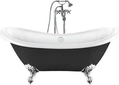Produktbild von Freistehende Badewanne mit Füßen DARLINGTON schwarz Adlerfüße CHROM 175 cm