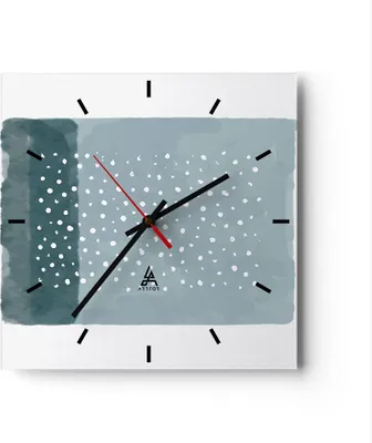 Produktbild von Wanduhr - Quadrat - Glasuhr - Aquarell Modern Blau - 40x40cm - Schleichendes Uhrwerk - Lautlos - zum Aufhängen bereit - Dekoration Modern - Wanddekoration aus Glas - C3AC40x40-4550