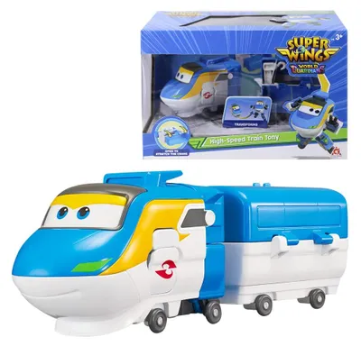Produktbild von Super Wings Transforming Flugzeug Tony, ca. 12,7 cm große, verwandelbares Spielzeug Flugzeug und Roboterfigur für 3 4 5 6 7 Jahre alte Jungen und Mädchen, Blue
