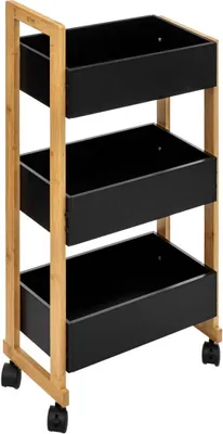 Produktbild von 5five Simply Smart | Badezimmerregal - Natureo - Schwarz - Multifunktional - Aus Bambus - Platzsparend