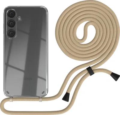 Produktbild von EAZY CASE Handykette kompatibel mit Samsung Galaxy S24 Plus, Handyhülle mit Umhängeband, Handykordel, Schutzhülle Clear, Band in Blau