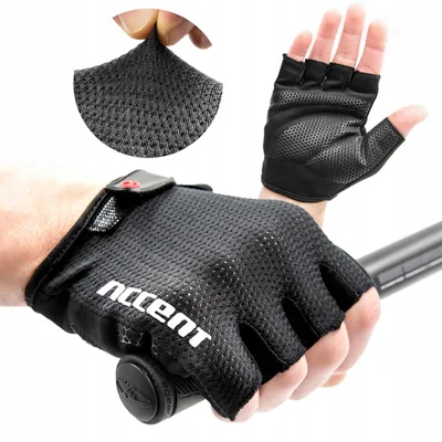 Produktbild von Accent Brick Kurzfinger-Radsporthandschuhe Schwarz Grösse M