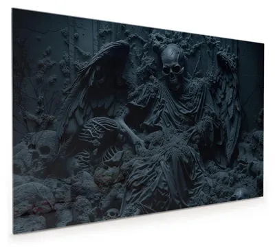 Produktbild von Küchenrückwand Spritzschutz Glas mit Motiv Skeletthüter 40 x 40 cm