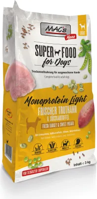 Produktbild von MAC's Dog Mono Senior/Light 3kg, Senior, jede Rasse, Türkei, 3 kg