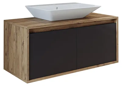 Produktbild von Roomart ATLANTIC-100 Badmöbel-Set 2-teilig 100 cm breit, Anthrazit-Eiche
