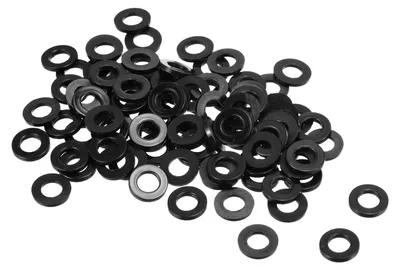Produktbild von Nylon-Flachdichtungsringe, 100 Stück, 6 mm Innendurchmesser, 12 mm Außendurchmesser, Dichtungsringe für Wasserhähne, Rohre, Wasserschläuche, Befestigungsschrauben, schwarz