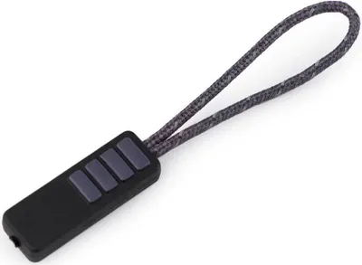 10 Zipper-Schlaufen Reißverschluss-Anhänger grau