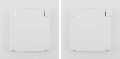 Produktbild von Schutzkontakt-Steckdose McPower Flair 250V/16A UP IP44 weiß 2er-Pack