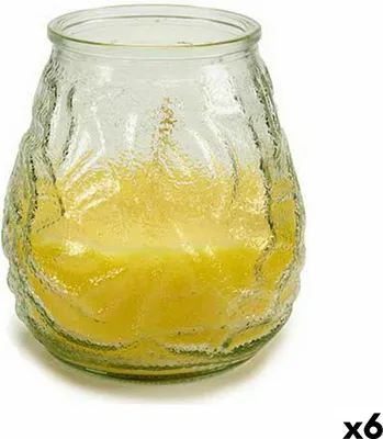 Image de Bougie Parfumée Ibergarden CHWJ-9898MT Jaune Transparent Verre Parafin Citronelle 9 x 9,5 x 9 cm (6 pièces)