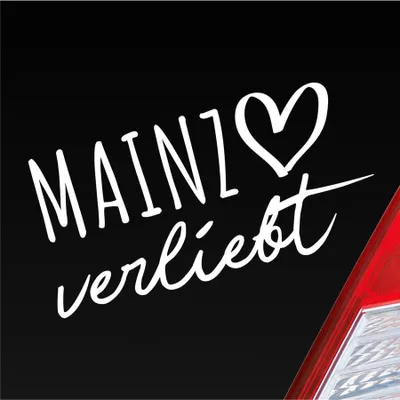 Produktbild von Auto Aufkleber Mainz verliebt Herz Stadt Heimat Liebe Car 19x10 cm Weiss Glanz Sticker Heckscheibenaufkleber