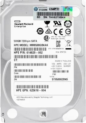 Produktbild von HPE MM0500GBKAK, 500 GB, 7200 RPM, 2.5", Serial ATA III