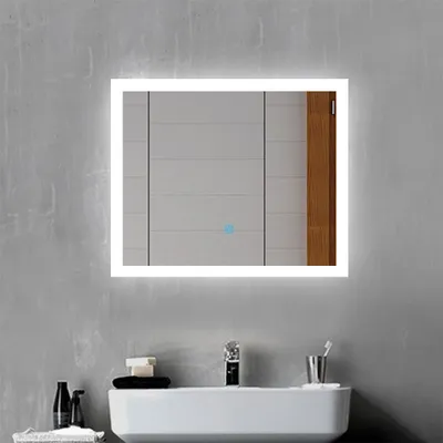Produktbild von LED Badspiegel Badezimmerspiegel 60x50 mit Beleuchtung Lichtspiegel Wandspiegel mit Touch-schalter beschlagfrei IP44 energiesparend Kaltweiß