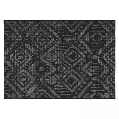 Produktbild von Outdoor-Teppich aus Polypropylen 120 x 170 cm schwarz - Oviala Kano