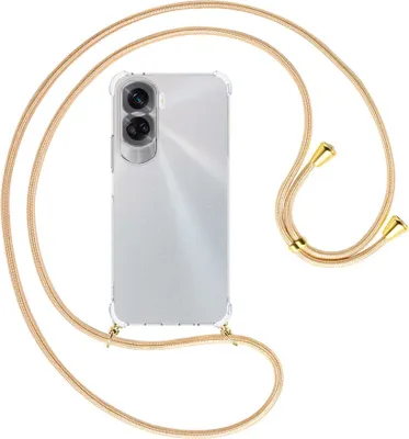 Produktbild von Handykette Backcover-Schutzhülle mit Band (Metall goldfarben) für Honor 90 Lite 5G (6.7'') - Goldkordel