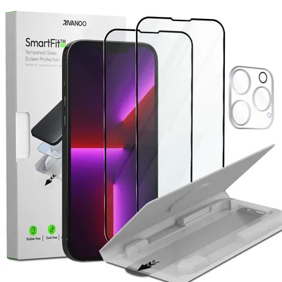Zdjęcie produktu dla 2-pak iPhone 13 Pro Szkło ochronne na ekran & 1-pak ochrona obiektywu - Szkło hartowane | [Automatyczna instalacja] - Bez bąbelków