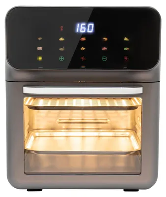 Obrázok produktu pre Elektrická minirúra – rúra na toast – objem 13 l – dotykový displej – 1350 W – dvojité vykurovacie telesá – sklopné dvierka – priehľadné okienko – čierna