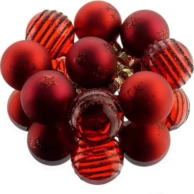 Produktbild von Christbaum-Micro-Kugeln Red rot Ø 3 cm aus Glas - 9er Set