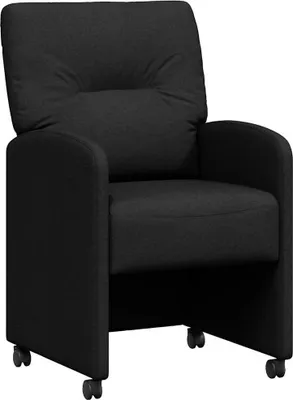 Produktbild von vidaXL Esszimmerstühle mit Rollen 2 pcs Schwarz 57 x 67 x 95 cm Stoff
