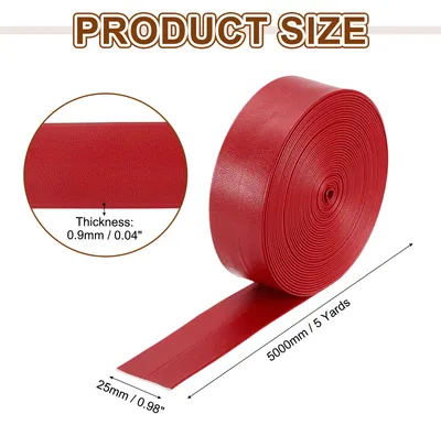 Produktbild von Kunstlederriemen, 25mm*5m Lederband flach Lederbesatzband Umklappbare Lederstreifen Kunstleder Zum Selbern?hen Basteln Handtaschen Schulranzen Rucks?cke - Rot