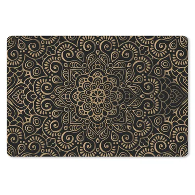 Produktbild von MuchoWow® Mauspad Mousepad Goldenes Muster auf schwarzem Hintergrund 27x18 cm - Mousepads - Maus Mat - Pad - Mausunterlage - Büroartikel - Desk Matten